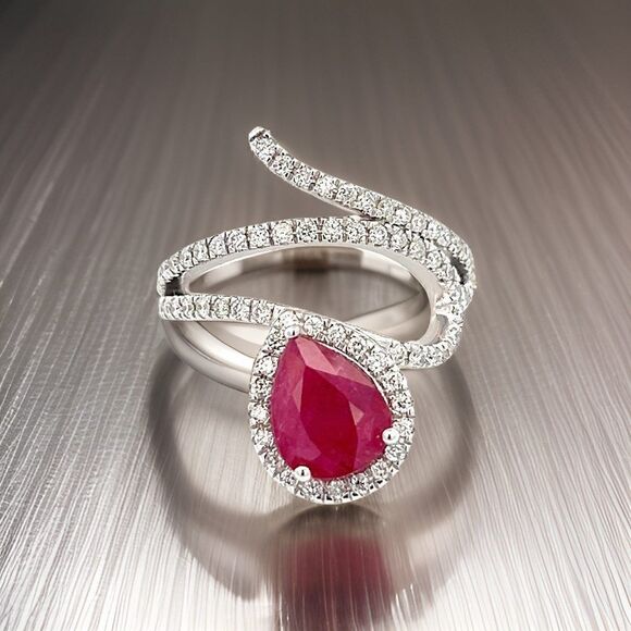 Natural Ruby Diamond Ring 6.75 14k W Gold 2.32 TCW Certified $5,950 310542 - Picture 13 of 16